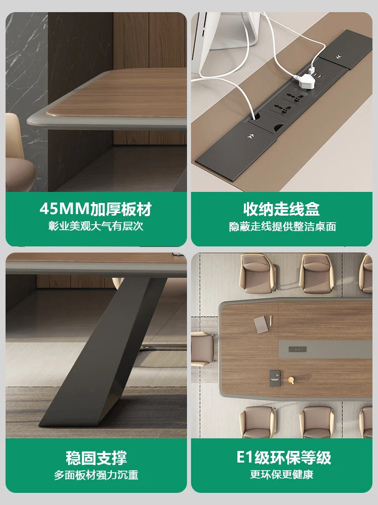 Staff training Modern Long Conference Table & Chair Set