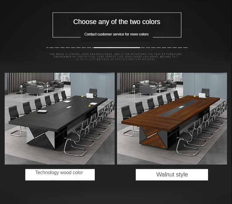 Modern Long Commercial  Conference Room Table & Chair Set