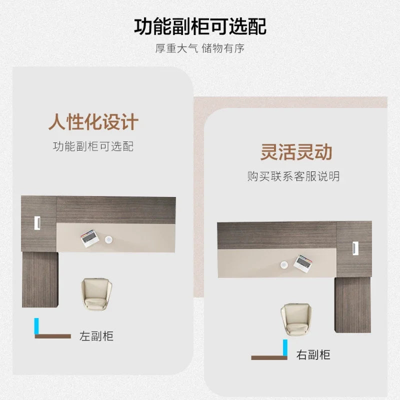 Luxury L-Shaped Boss Desk—Large, Simple, and Modern Office Desk for Presidents