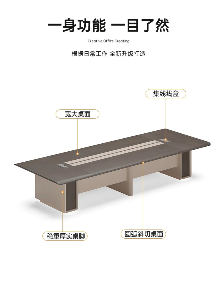 Modern Long Conference Table & Chair Set