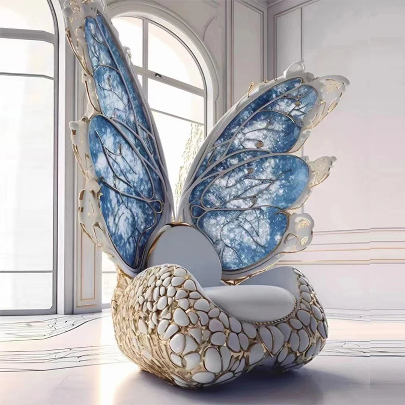 Light luxury retro Northern Europe modern special personality butterfly style single leisure chair throne villa hotel