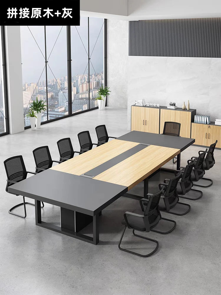 Large Modern Conference Table with Chairs for 10 People