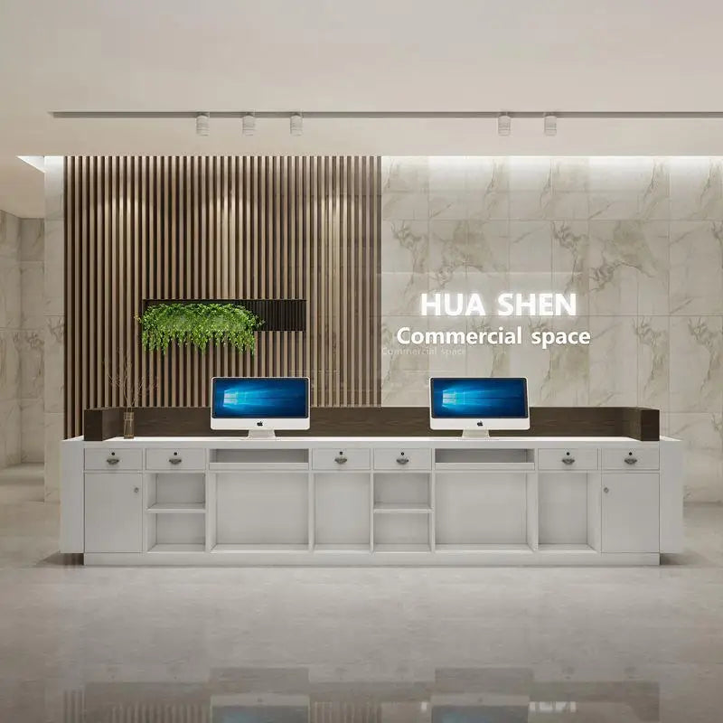 Modern Luxury Furniture Counter Table Lectern Simple Professional Office Hairdressing Reception Desk Leggio Institute Salon WJX