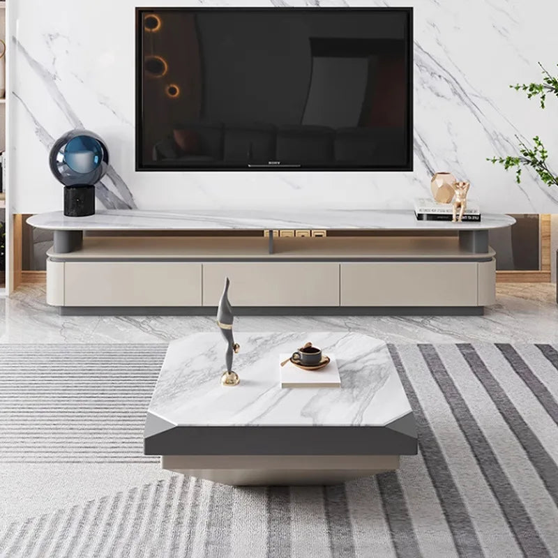 Microcrystalline stone square coffee table