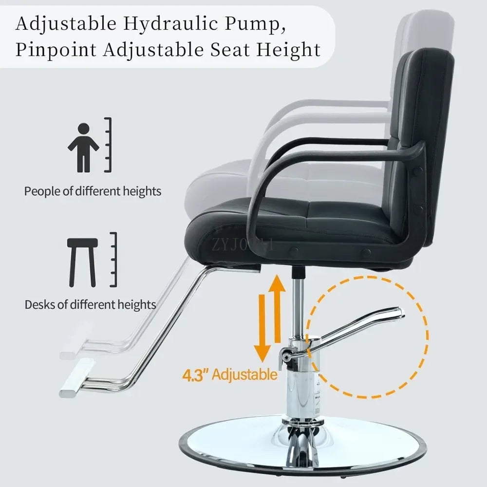 Barber Chair – Heavy Duty Hydraulic Pump, Adjustable Salon Chair for Hair Stylists, Beauty & Spa Equipment