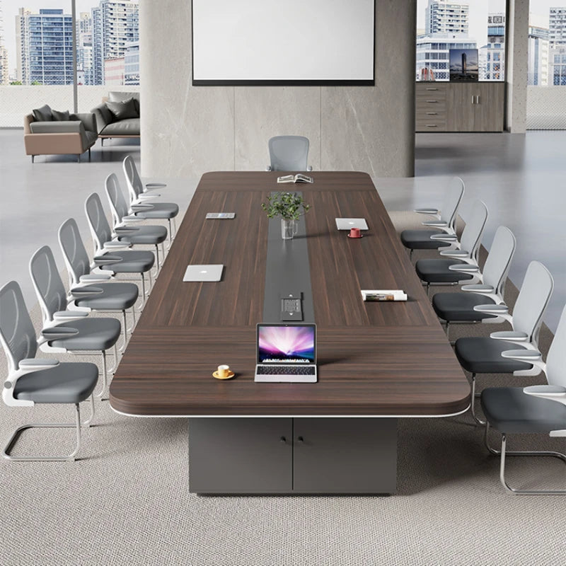 Square Study Conference Table – Simple Design for Laptops and Office Use