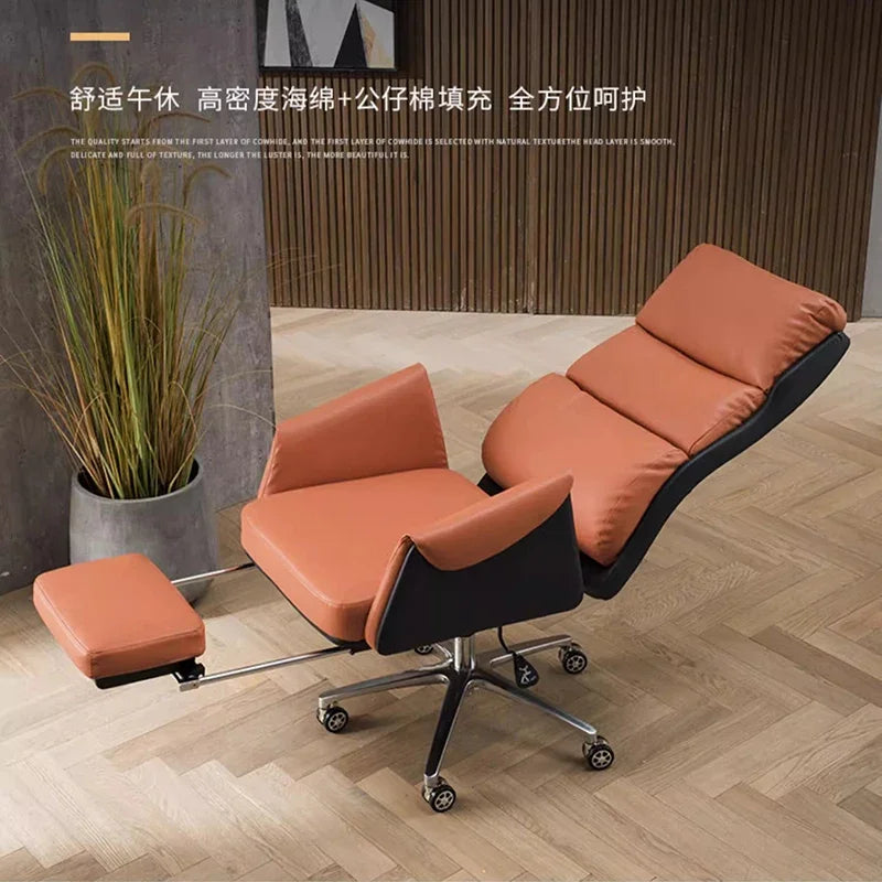 Orange Stool Wheels Advanced Chair Bedroom Office Furniture Comfortable Game Comfy Chaise Design Work Muebles Home Gamer