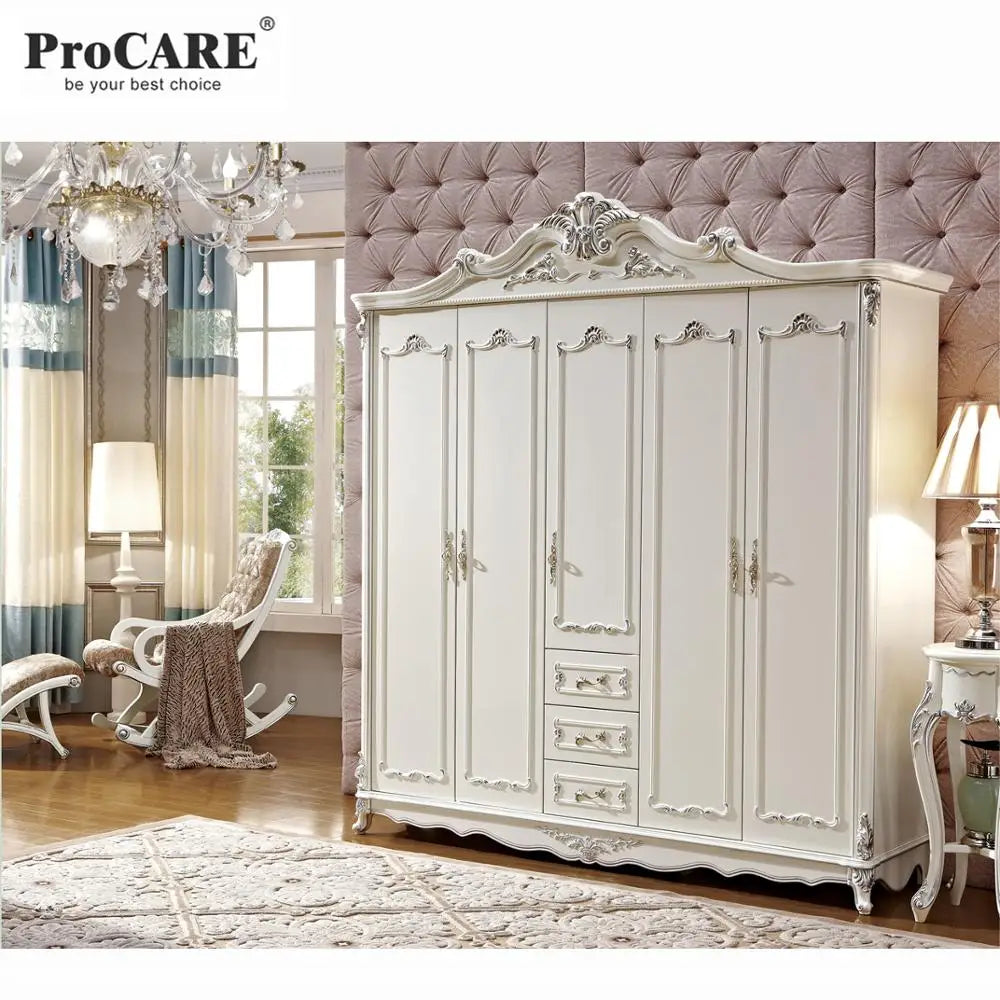 Newest White Solid Wood Wardrobe – With Drawers for Home Bedroom