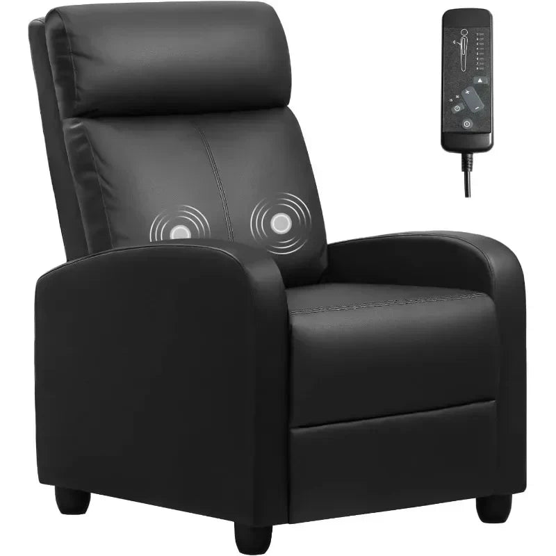 Massage Home Chair Theater Seating Wing Back Leather Modern Single Living Room Reclining Chair Sofa Mecedora Footrest Furniture