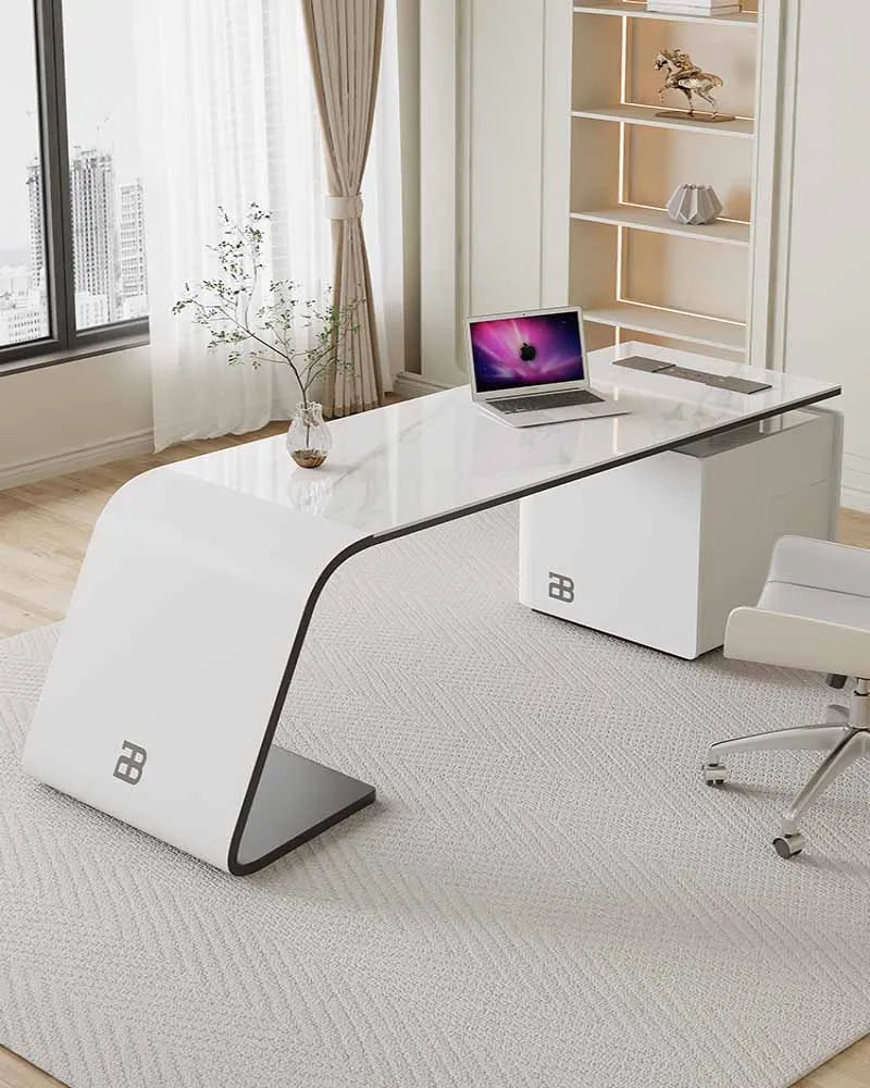 ight luxury corner desk with a rock board design