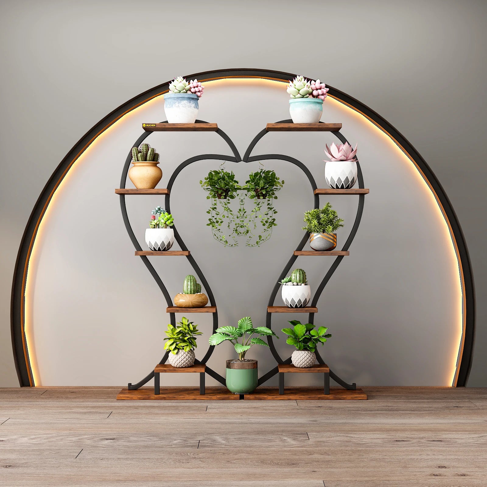 Modern Wooden Plant Stand – Multi-Layer Flower Rack for Living Rooms