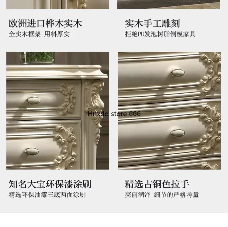 American Ivory White Distressed Solid Wood Wardrobe – Stylish Storage for Home or Cloakroom