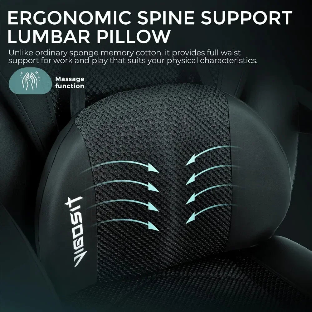 Gaming Chair- Gaming Chair with Footrest, Mesh Gaming Chair for Heavy People, Ergonomic Reclining Gamer Computer Chair for Adult