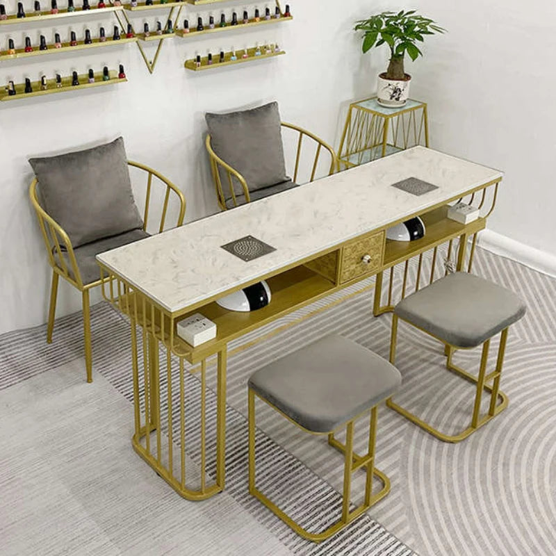 Designer Commercial Nail Table, Beauty Desk for Receptionist, Professional Manicure Station, Salon Furniture