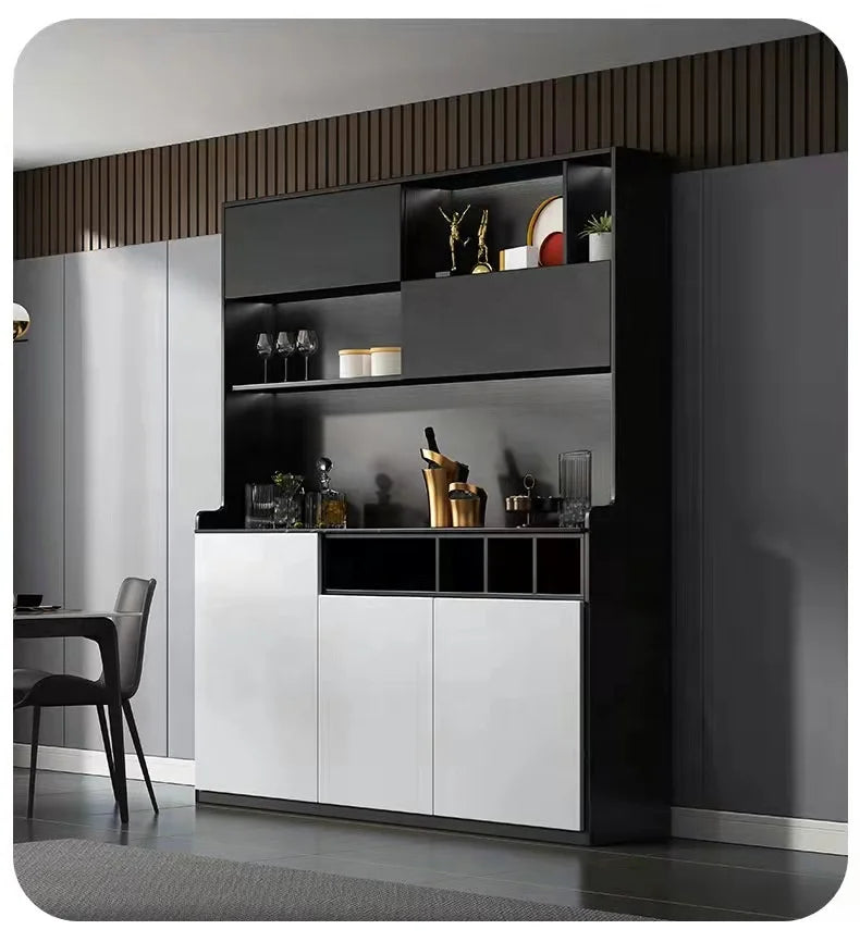 Glass Coffee Set Living Room Modern Luxury Furniture Mini Display Wooden Corner Home Bar Cabinet