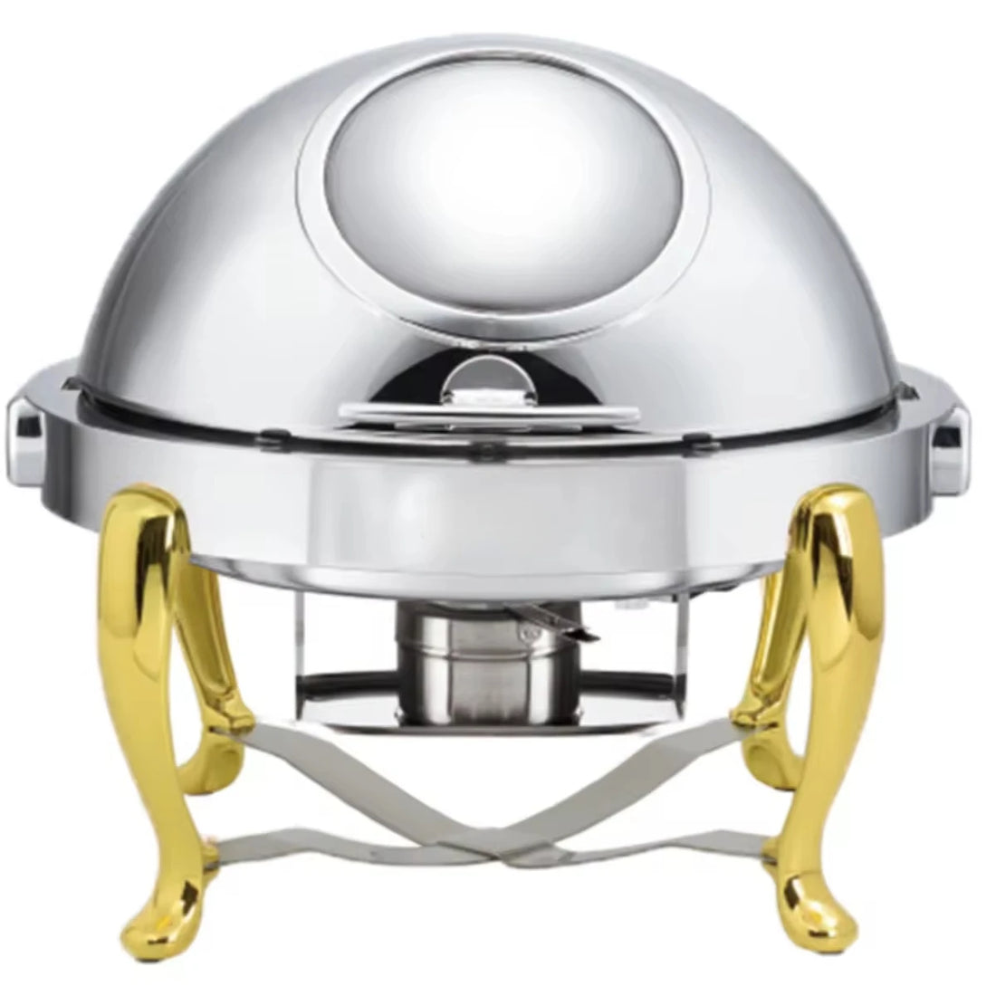 Wholesale Luxury Hotel Restaurant Stainless Steel Food Warmer Gold Chafing Dish Buffet Set With Glass Visible Window