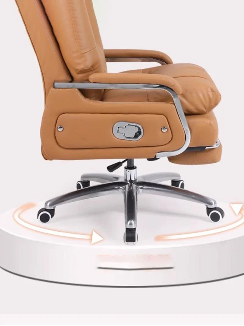 Modern Leather Ergonomic Office Chair Ergonomic Midday Rest Arm Mobile Computer Office Chair Study Cadeira Office Furniture LVOC