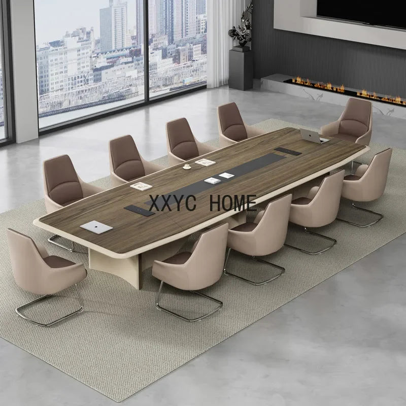 Office Desk Long Table and Chair Combination Simple Modern Conference Room Workbench Reception Business