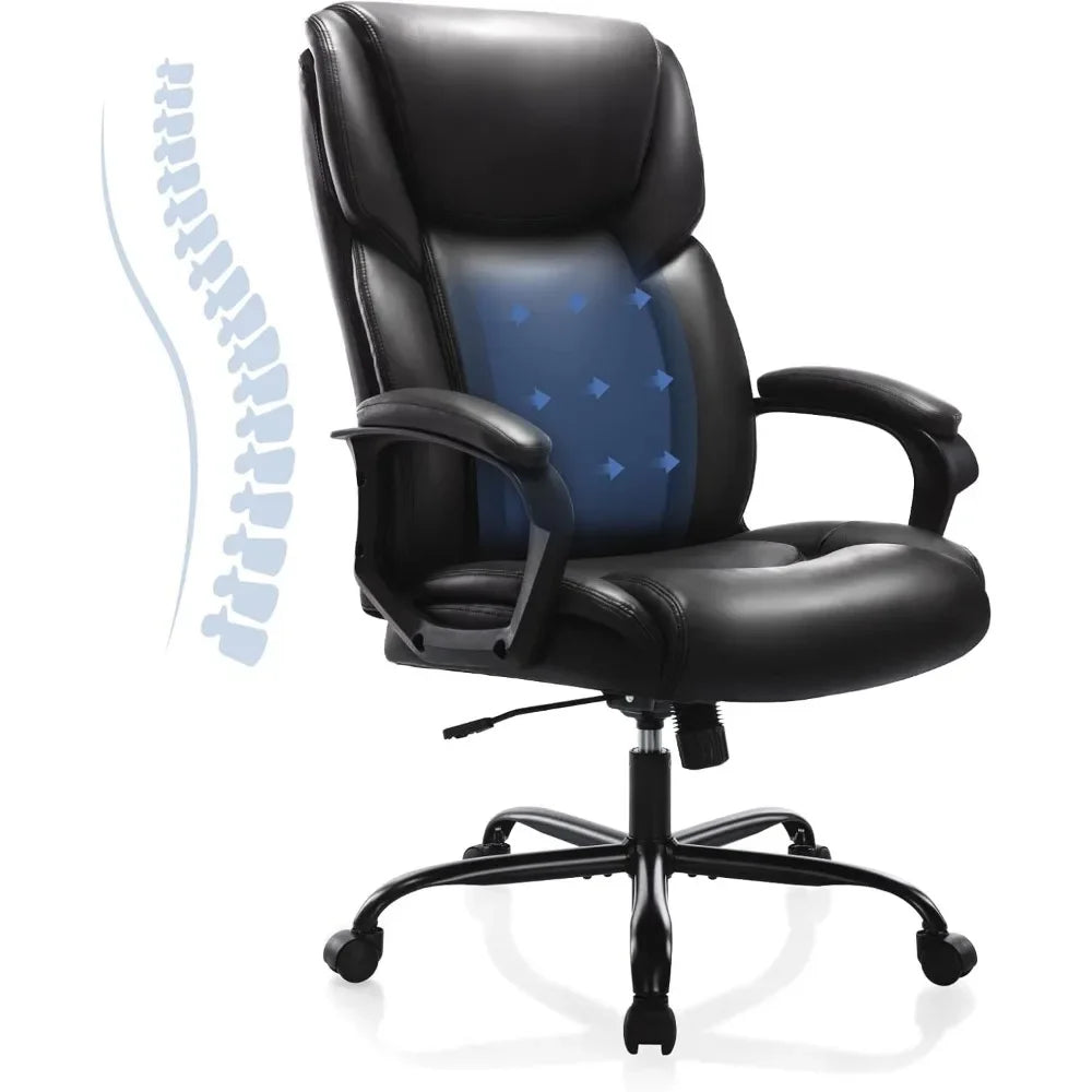 XMSJ Office Chair, Executive High Back Home Chairs, Height Adjustable, Computer Lumbar Support,Bonded Leather, Office Chair