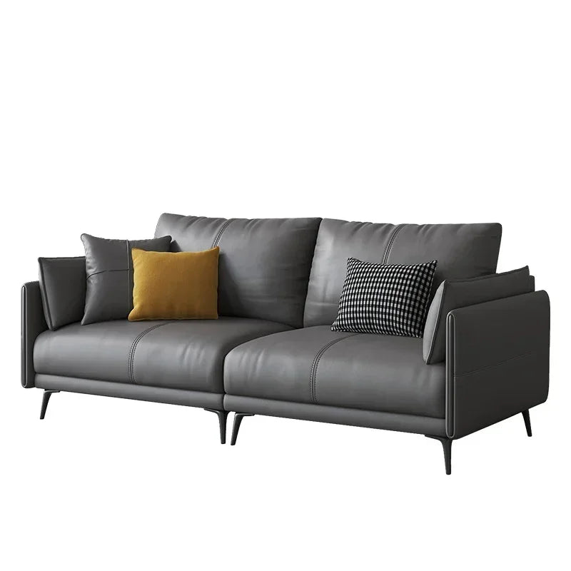 Simple Reception Living Room Sofas Leather Waterproof Armchair Nordic Living Room Sofas European Italian Canape Salon Furniture