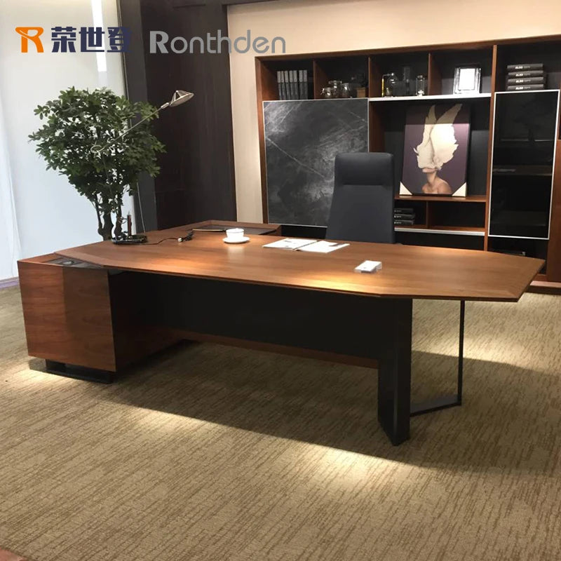 Boss Desk – Simple Modern Office Desk & Chair Combo, President Desk, Supervisor & Manager Desk, Office Atmosphere