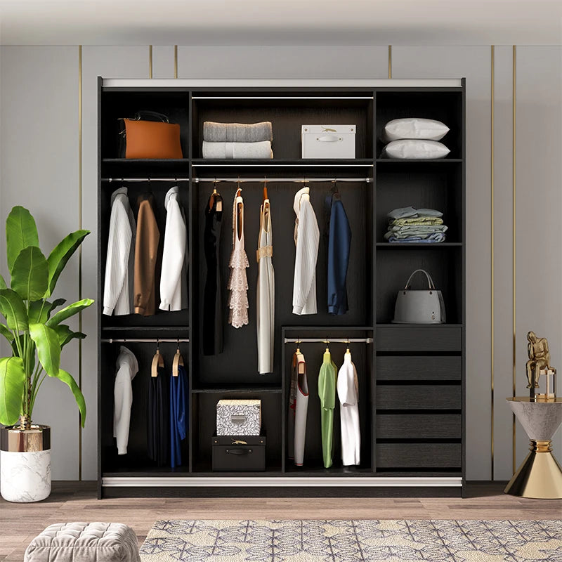 Luxury Sliding Door Wardrobe – Modern Glass, High Gloss, and Simple Storage Cabinet