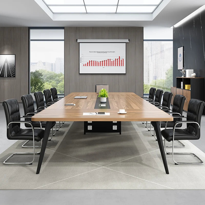 Mesa de oficina conferencias Modern Simple Boardroom Conference Brown Color Wood Office Furniture Meeting Conference Table