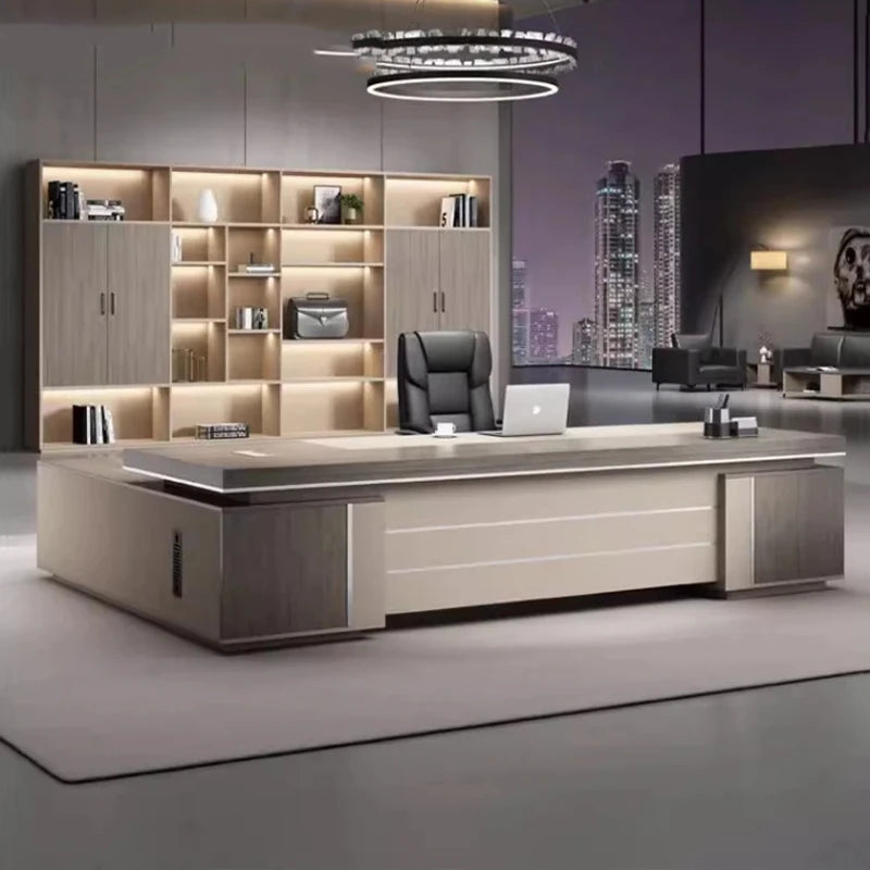 Simple Modern Boss Office Desk – L-Shaped Manager&