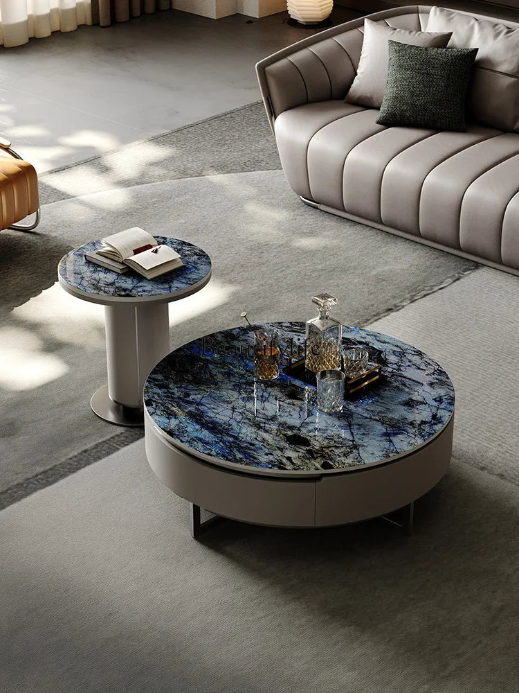 Light Luxury Round Stone Plate Coffee Table