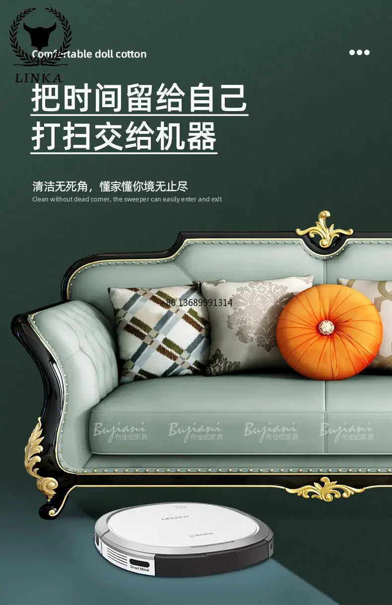 Light Luxury Sofa Set. Crafted in French European Leather.