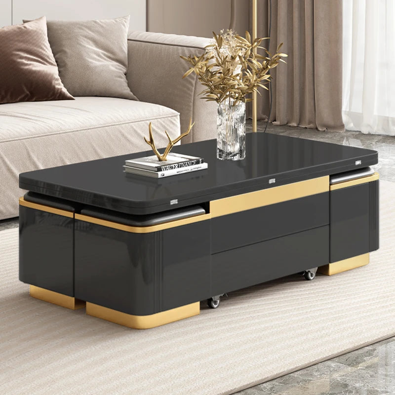 Storage Clear Simple Coffee Table Storage Black Low Folding Coffee Table Tea Floor Mesas De Centro Para Sala Home Furniture