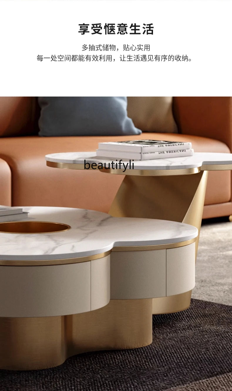 Italian Light Luxury Slate Coffee Table