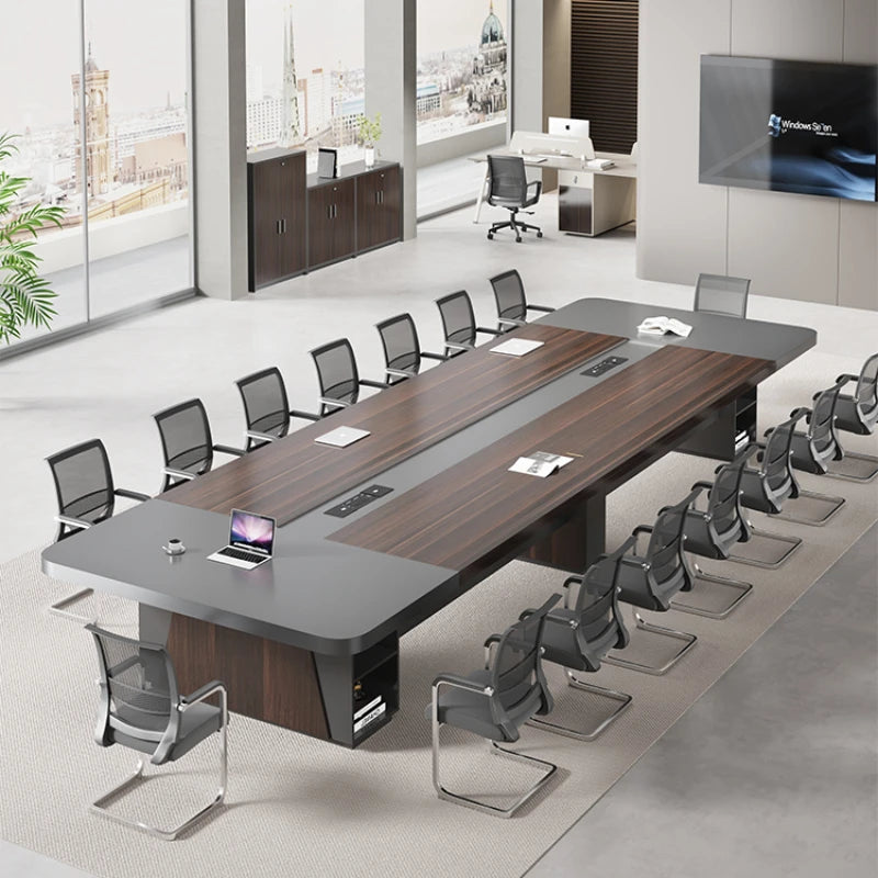 Modern Reception Desk: Large Square Conference Table for Offices.