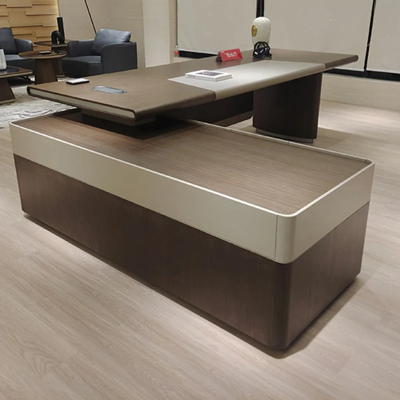 Shaped Executive Office Desk Study Table Modern Corner Workflow Bedroom Meeting Drafting Mesa Tavolo Da Lavoro Furniture