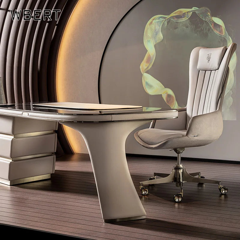 WBERT Italian Luxury Home Computer Desk Senior Boss Writing Desk Designed Italian Designer Living Room Hotel Apartment Dressing