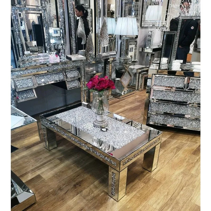 Crushed Diamond Glass Coffee Table