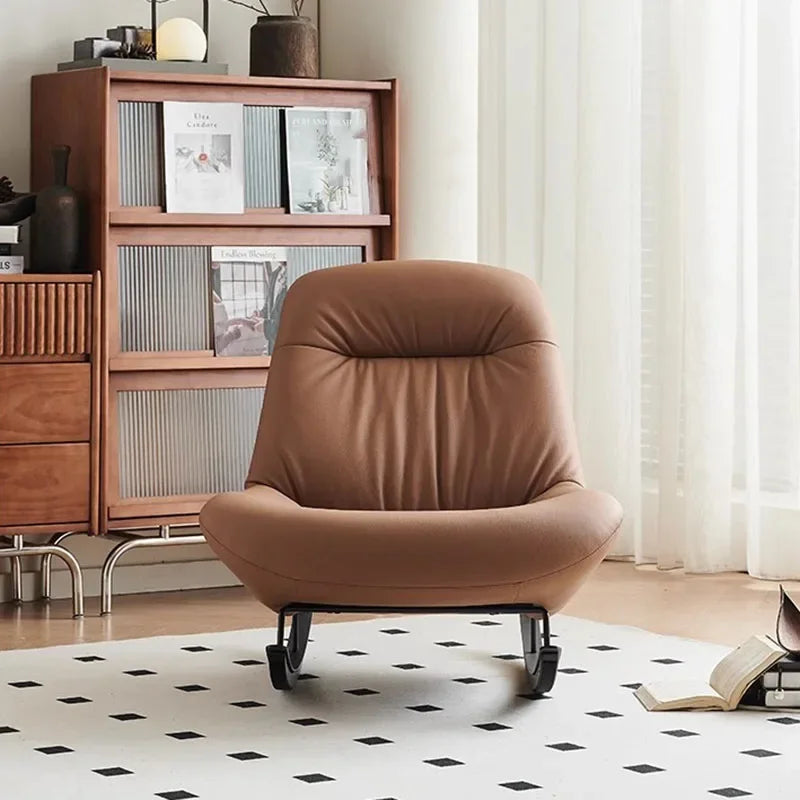 Fluffy Design Living Room Chair – Luxury Modern Recliner and Rocking Chair