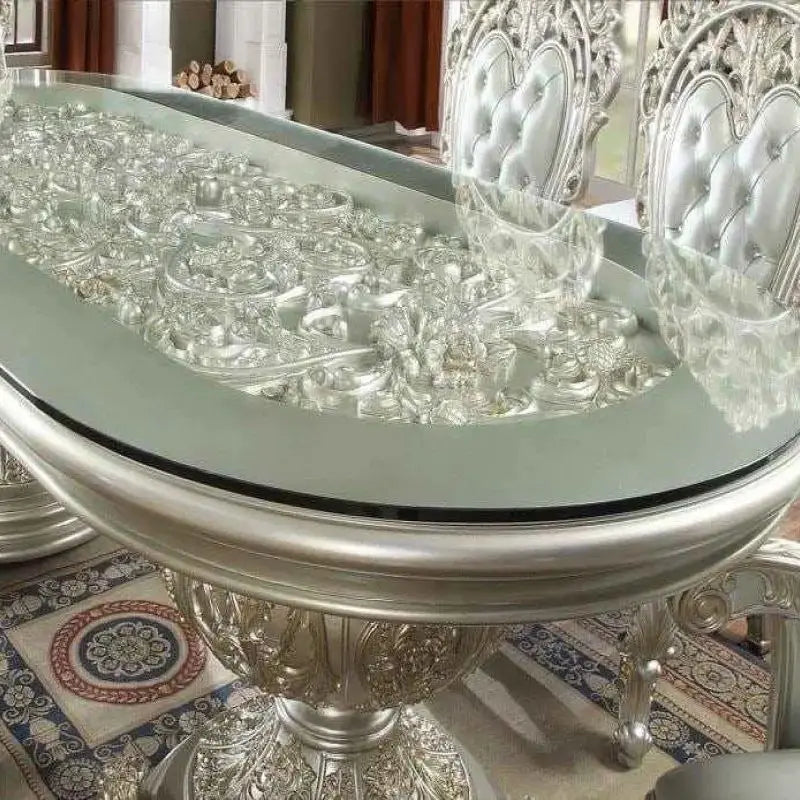 Best Product European Luxury Dining Room Set—Crafted from Mahogany Wood