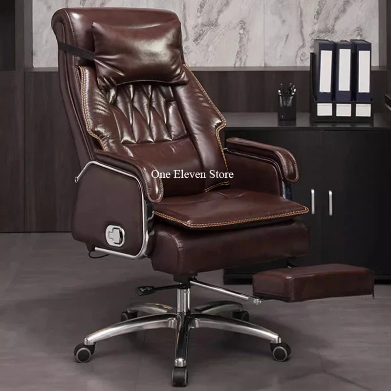 Portable Leather Office Chair – Comfy, Reclining Design