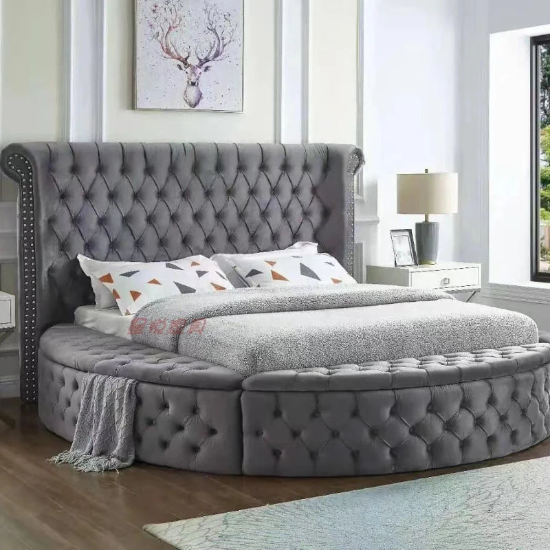 European Princess Round Bed – Unique Elegant Black Queen Double Bed
