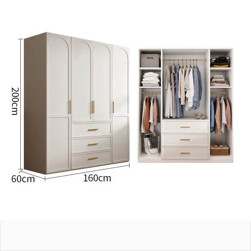 Waterproof King Size Closet Organizer – European Style, Small Cabinet, and Bedroom Furniture
