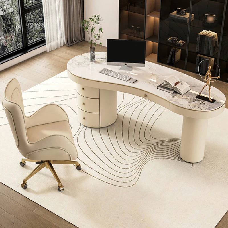 White Stand Up Desk Table Office Supplies Computer Laptop Aesthetic Desk Table Drawers Table Pour Ordinateur Home Furniture