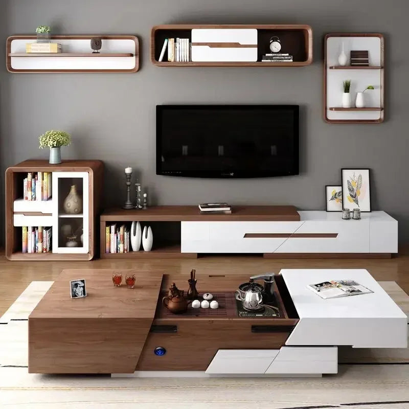 Multi-functional coffee table, TV cabinet, combination of modern and simple Nordic living room, small apartment, intelligent lif