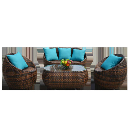 Waterproof sun block Garden furniture Outdoor furniture sofa balcony rattan chair tea table garden simple wicker furniture