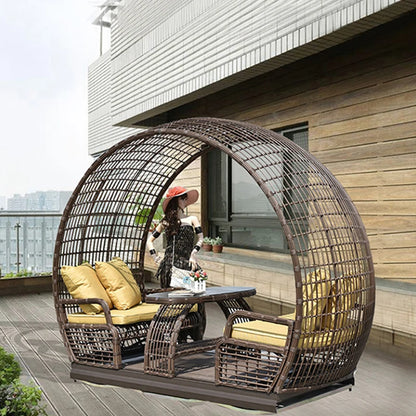 Luxury Courtyard Hammock Chair For Leisure Garden Street Swing Patio Furniture For Home Retro Double Seats Hanging Chairs