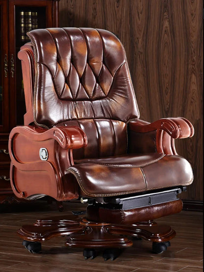 Leather Executive Computer Chair: Reclining, Massage Function