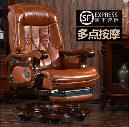 Leather Massage Reclining Office Chair