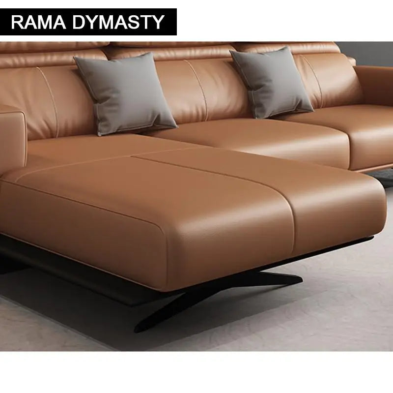 Rama Dynasty Living Room Leather Sofa Home Italian Furniture Combination Sofa