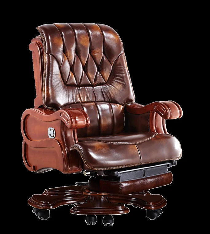 Leather Executive Computer Chair: Reclining, Massage Function