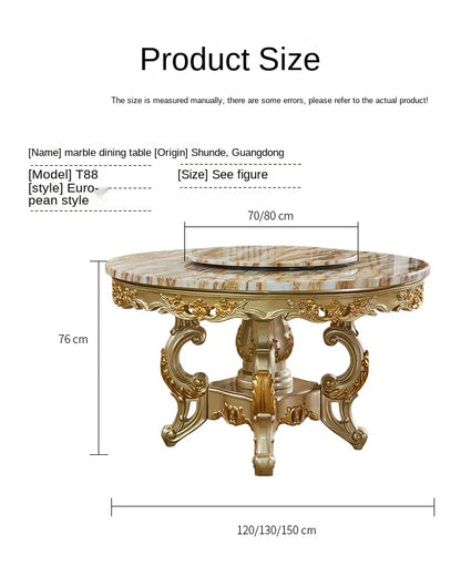 Luxury Marble Dining Table Set with Turntable